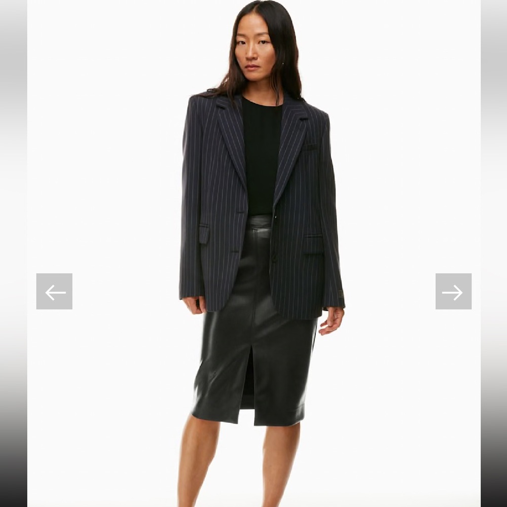 Aritzia Babaton faux leather black skirt size 8